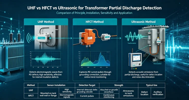 UHF vs HFCT vs Ultrasonic for Transformer Partial Discharge Detection