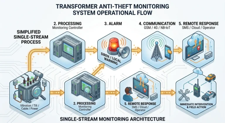 Transformer anti-theft monitoring system operational flow